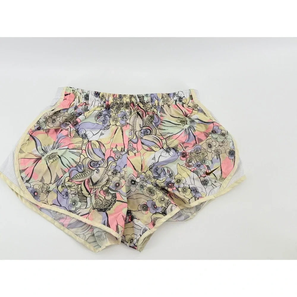 Nike Tempo Dri-FIT Running Shorts Kids Size M Polyester Floral Pastel Athletic